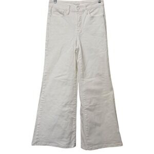 Good American Good Waist White Palazzo Wide Leg Flare Jeans Womens 2 / 26 Petite